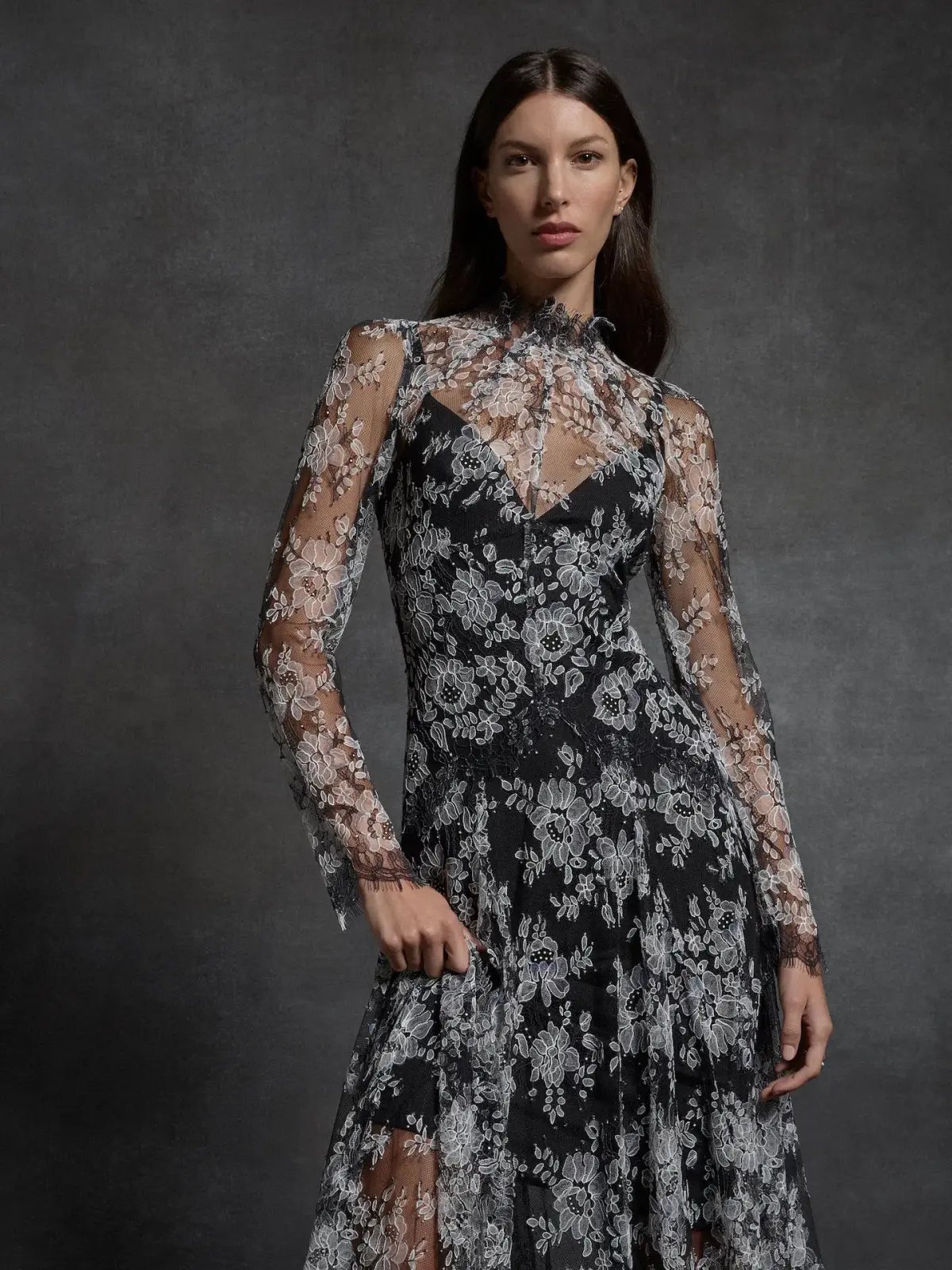 Moss & Spy Melody Midi Dress in Black/Ivory Size AU 14 photo 5