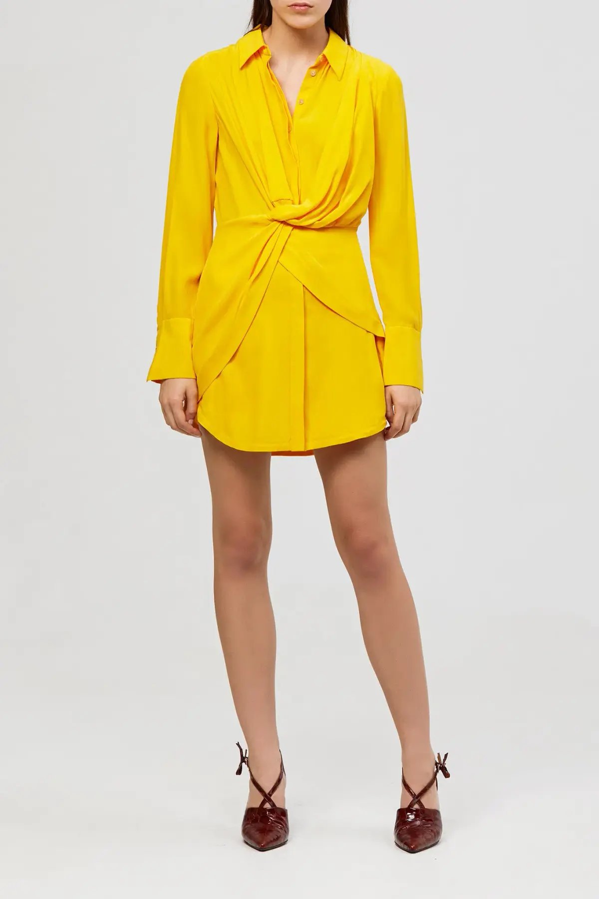 Acler Almer Shirt Dress Yellow Size 8 photo 3