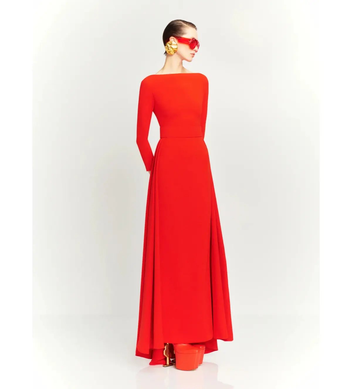 Solace London The Shayla Maxi Dress in Red Size AU 16 photo 2