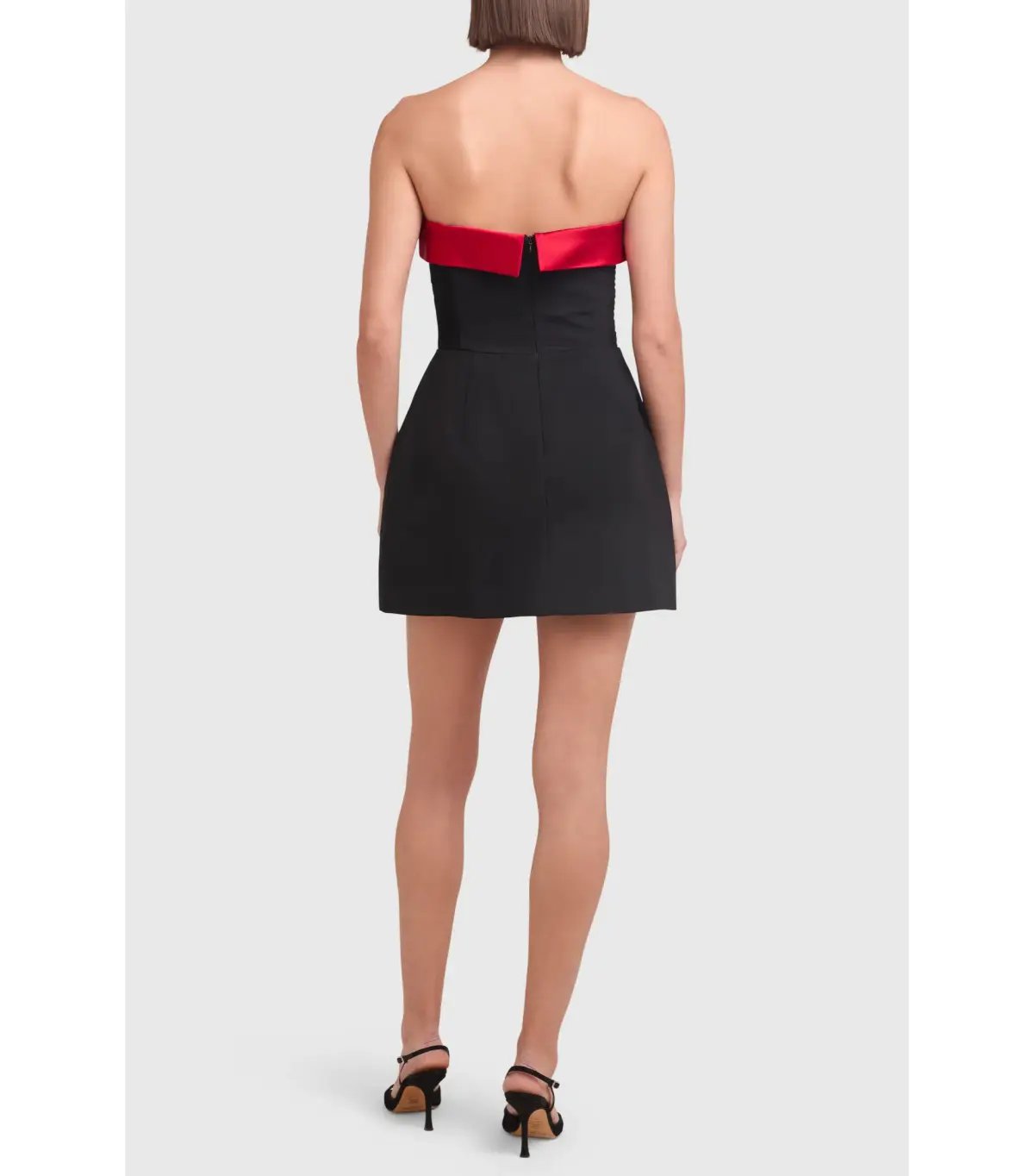 Amanda Uprichard Lucienne Skort Romper in Black/Ruby Capri Size S / AU 8 photo 4