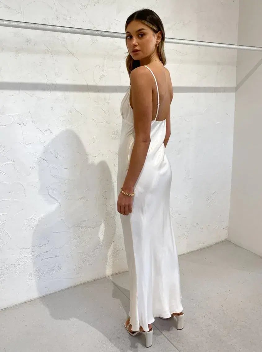 Shona Joy La Lune Bias Slip Dress Cream Size 6 photo 2