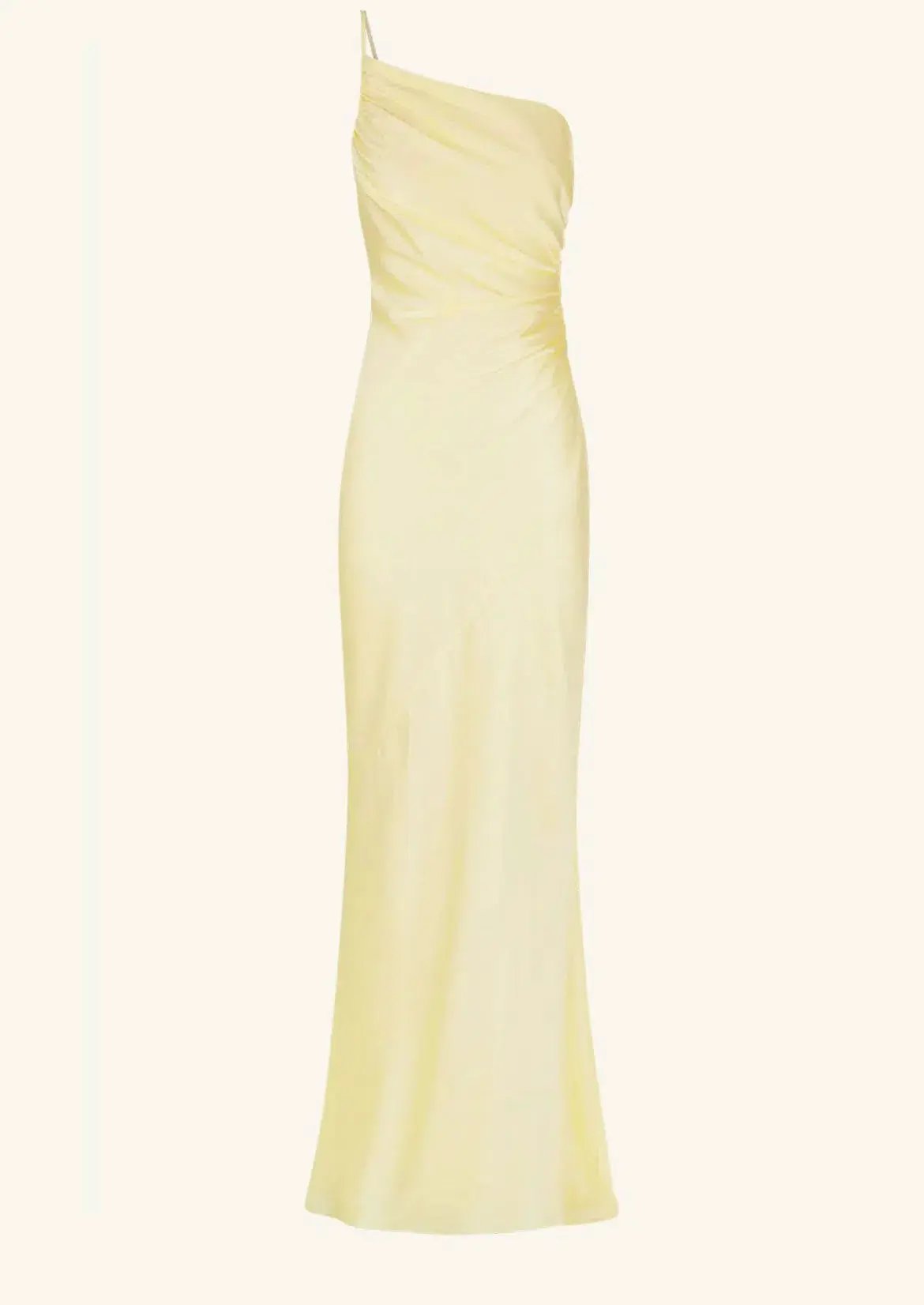 Shona Joy Luxe Asymmetrical Gathered Maxi Dress in Lemon Size 12 photo 3