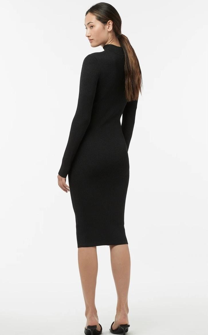 Manning Cartel Virtual Dimensions Knit Midi Dress in Black size S photo 2