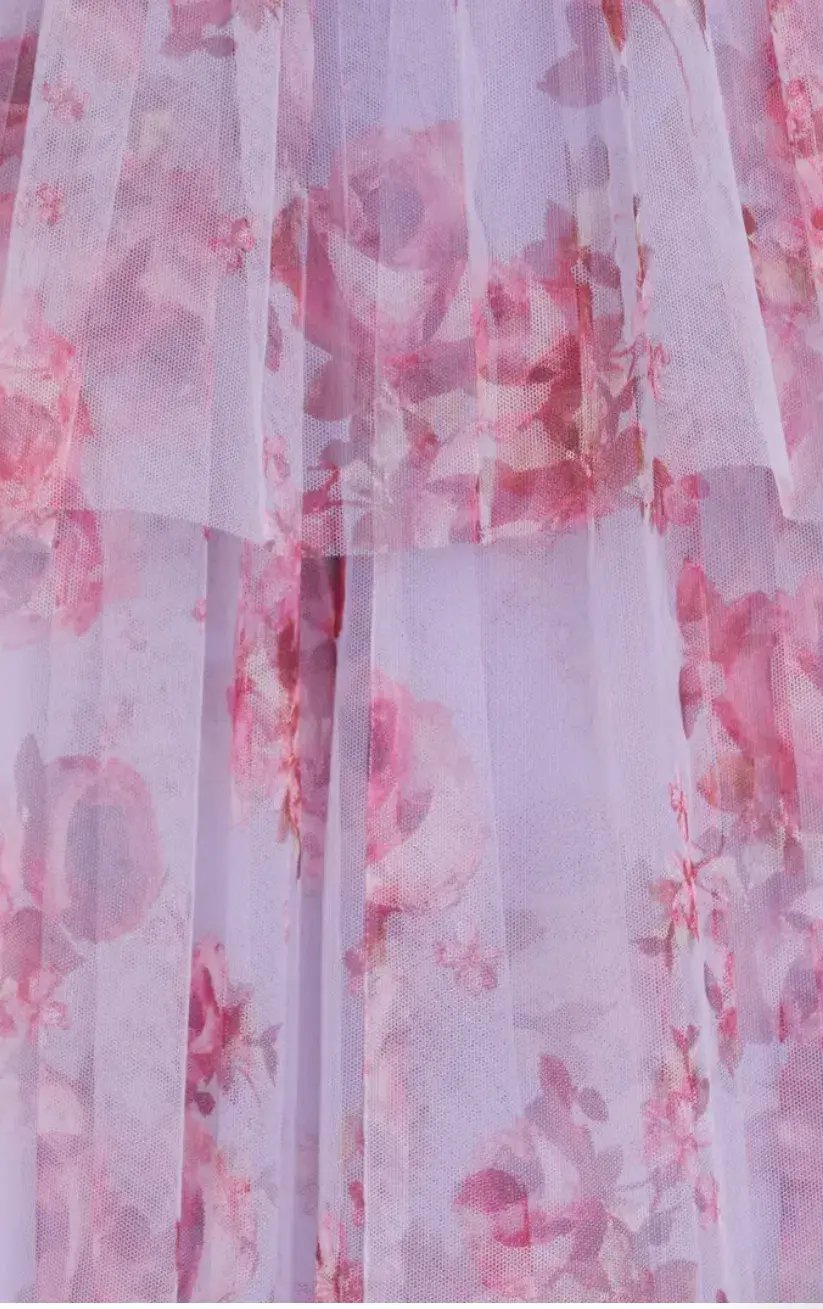 Lela Rose Floral Tiered Tulle Dress Purple Size AU 14 photo 9