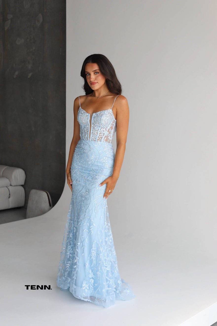 Sherri Hill Embellished Corset gown - Light Blue photo 2