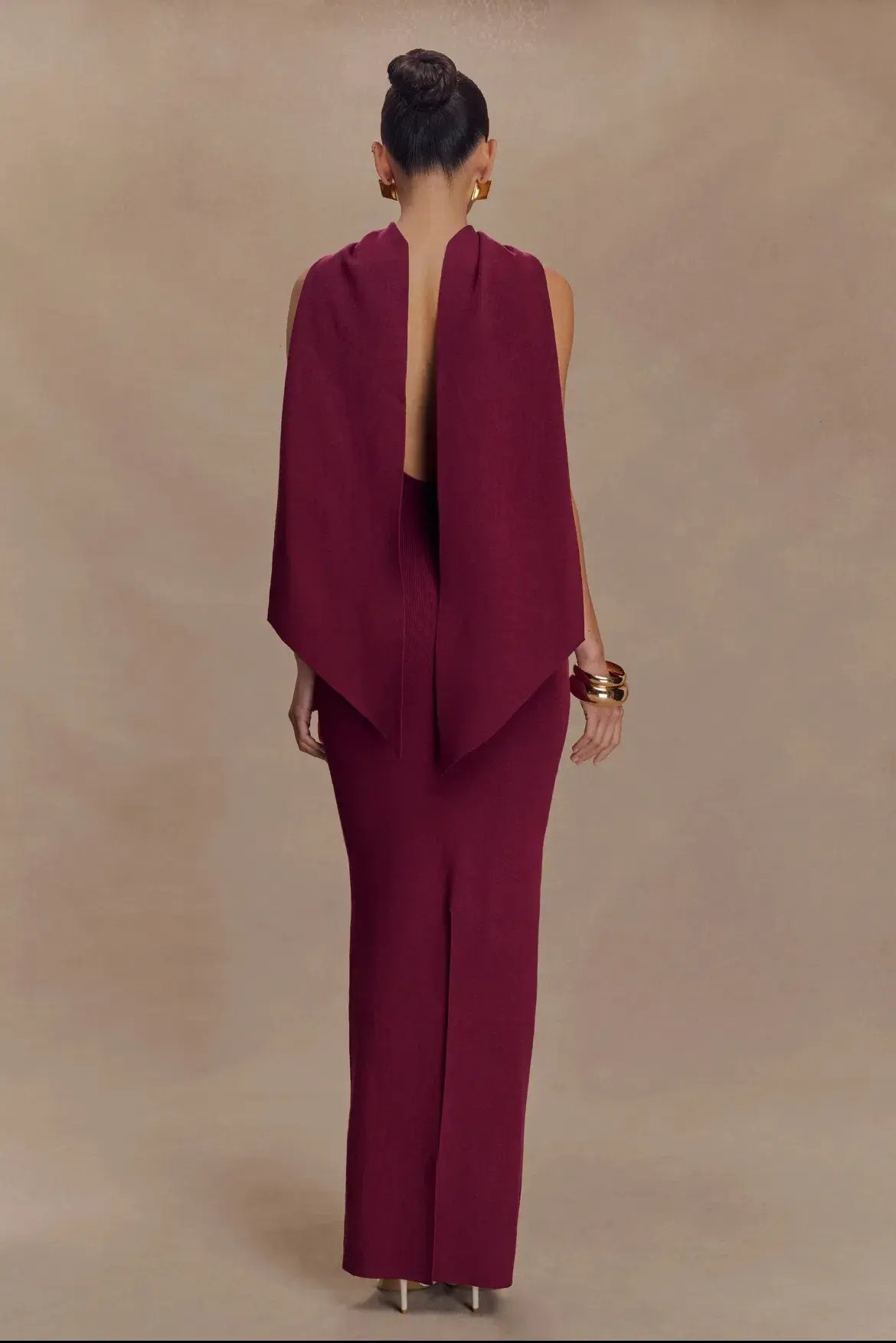 Meshki Knit Scarf Maxi Dress  Merlot Size 8 photo 2