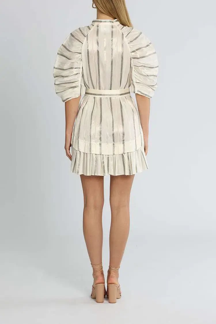 Acler Leighton Mini Dress Ivory Print Size 8 photo 3