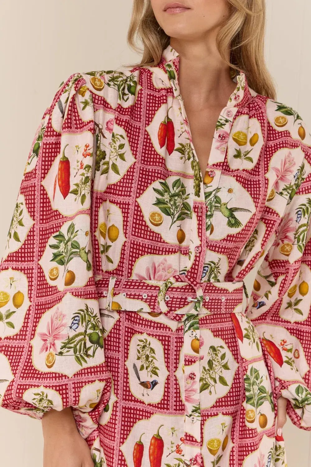 Palm Noosa Noddy Shirt Dress Pink Citrus Tile Size AU 10 photo 5