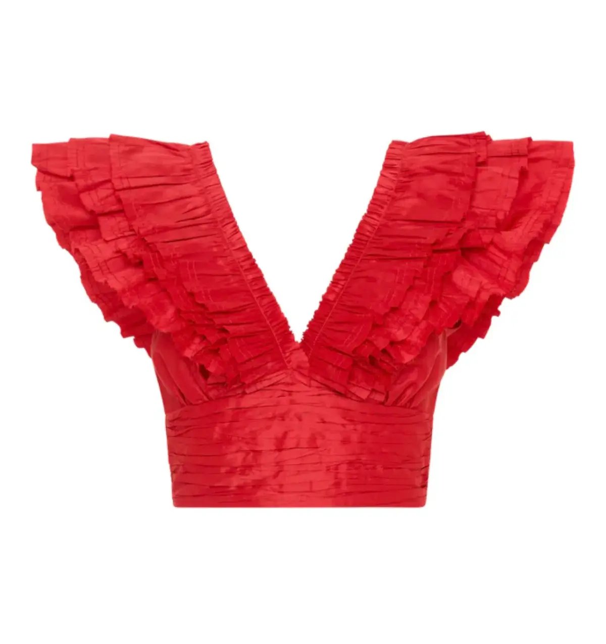 Aje Rhythmic Frill Bodice & Tiered Mini Skirt Set Scarlet Size 10 photo 5
