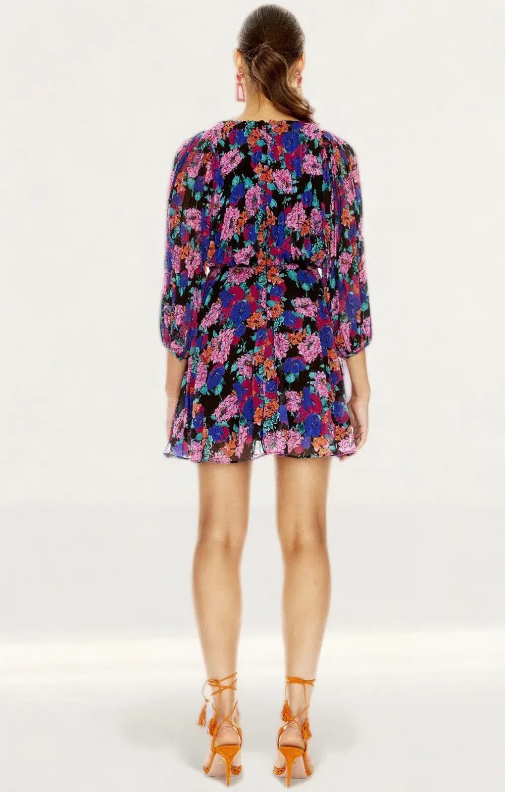 La Maison Talulah Sweet Talk Pleated Mini Dress Floral Size 8 photo 2