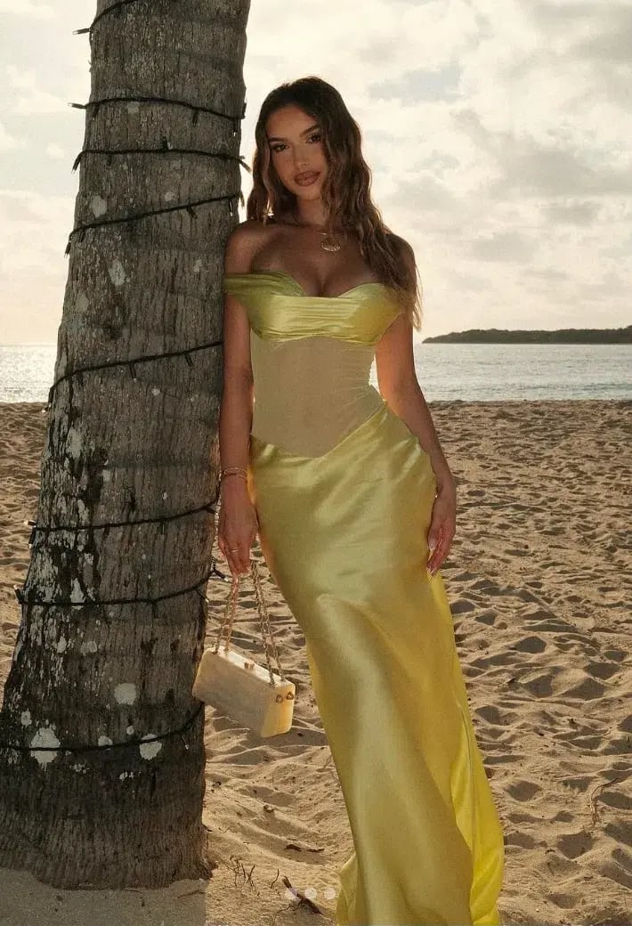Natalie Rolt Gwynetth Gown Maxi Dress in Chartreuse Size S/AU 8 photo 5