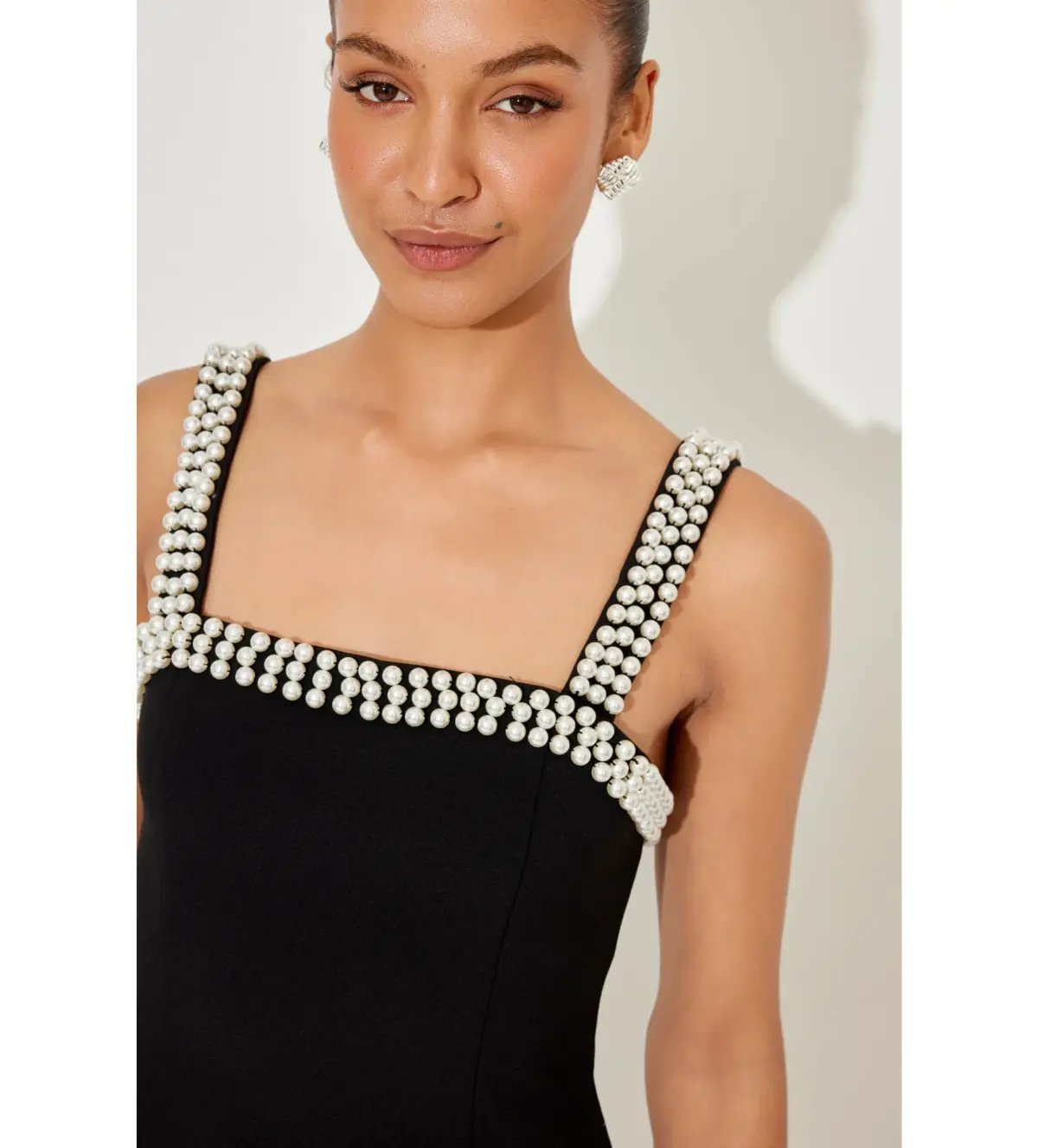 Odd Muse The Ultimate Muse Pearl Trim Mini Dress Black Size S/8 photo 3