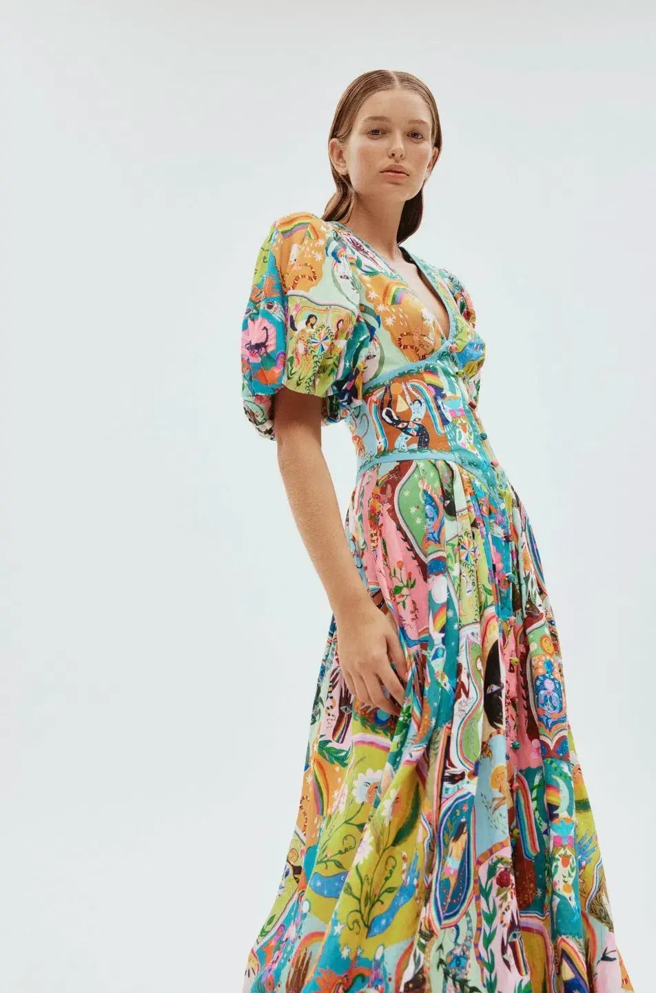 Alemais Evergreen Midi Dress Multi Size 8 photo 2