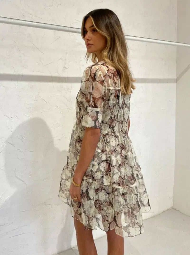 Sir the Label Sofia Puff Sleeve Mini Dress Multi Size 6 photo 3