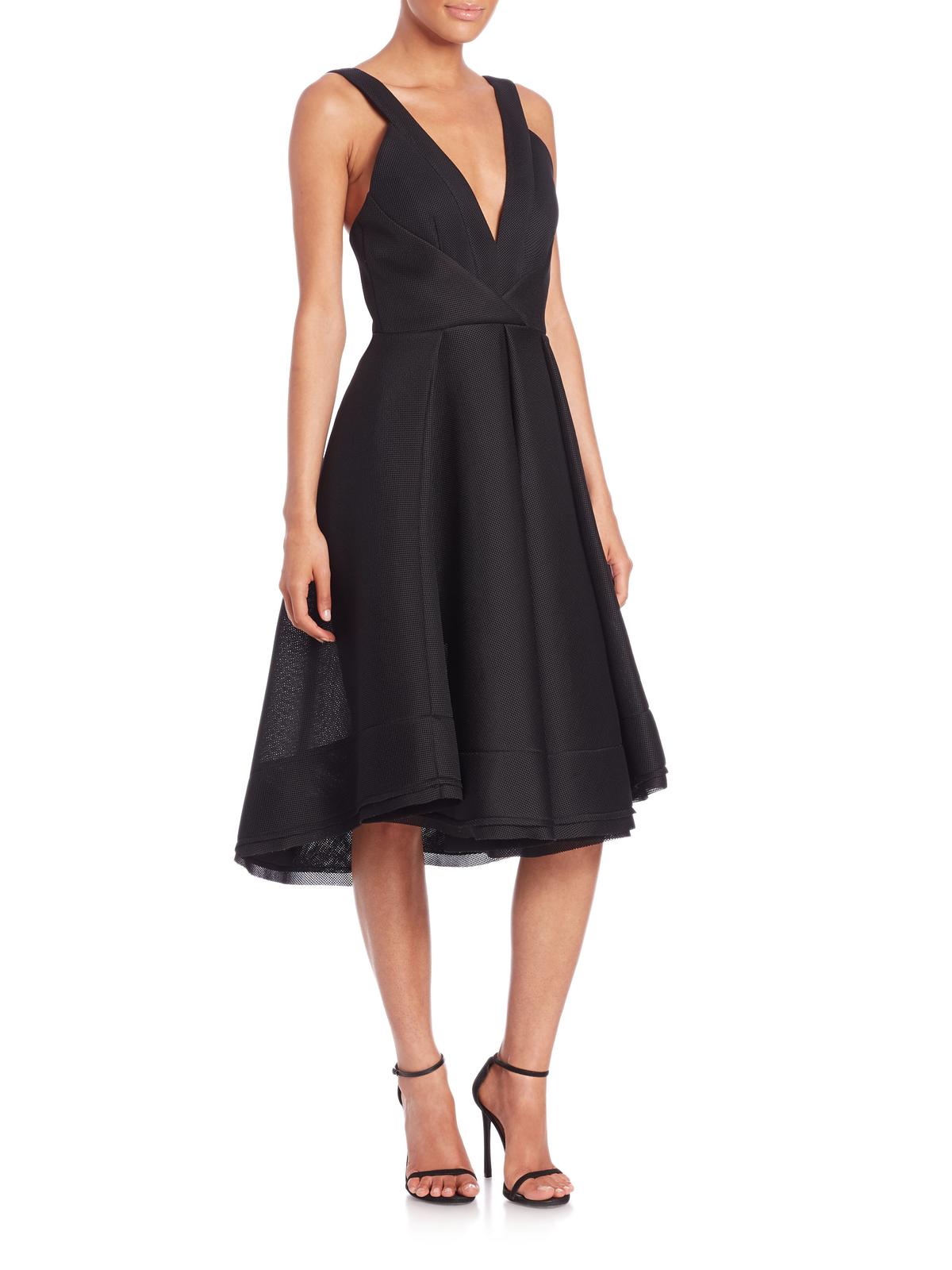 Nicholas Mesh Deep V Gown Black Size 8 photo 2