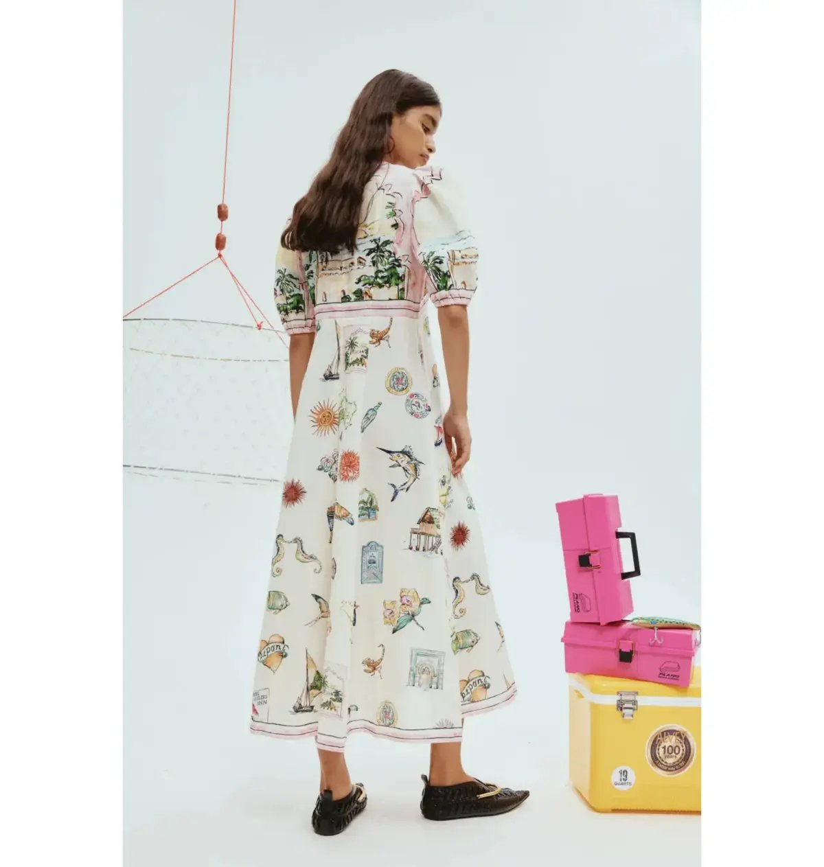 Alemais Sunset Midi Dress Multi Size AU 12 photo 2