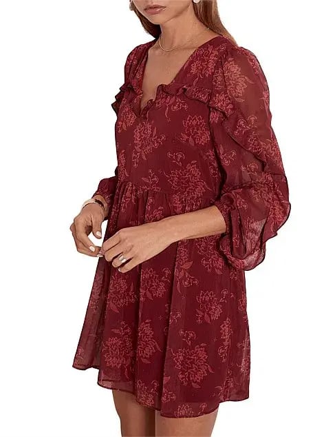Steele Sahara Mini Dress Maroon Size Small photo 3