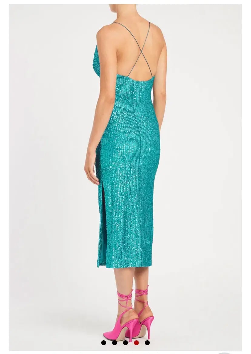 Rebecca Vallance Missing Hours Midi Dress Turquoise Size 8 photo 2