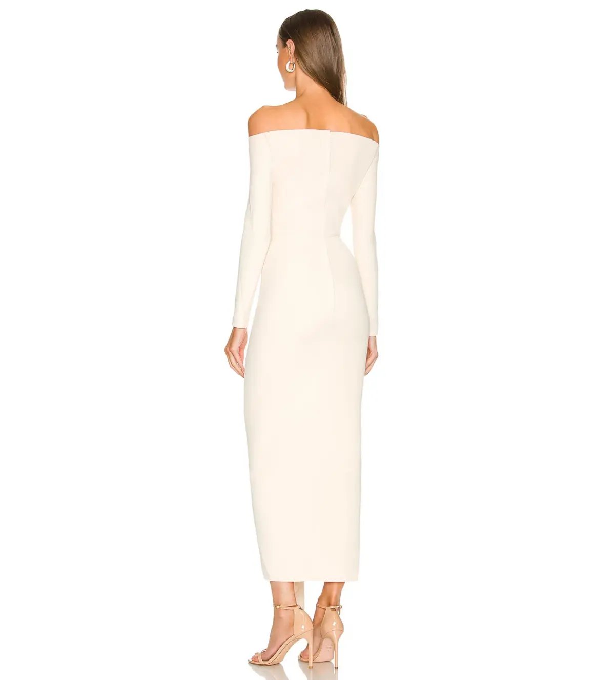 Solace London Lotus Midi Dress in Ivory Size AU 8 photo 3