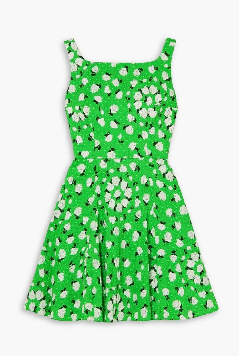 Emilia Wickstead Panna Floral Print Dress Green & White Stretch Cotton Size AU 4 photo 4