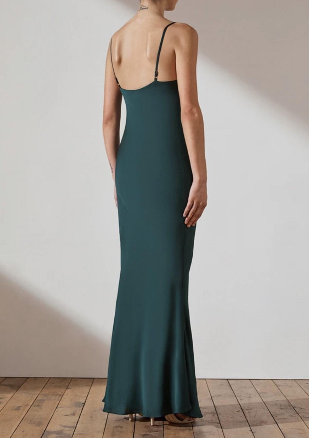 Shona Joy Luxe Bias Cowl Slip Dress Emerald Size 14 photo 2