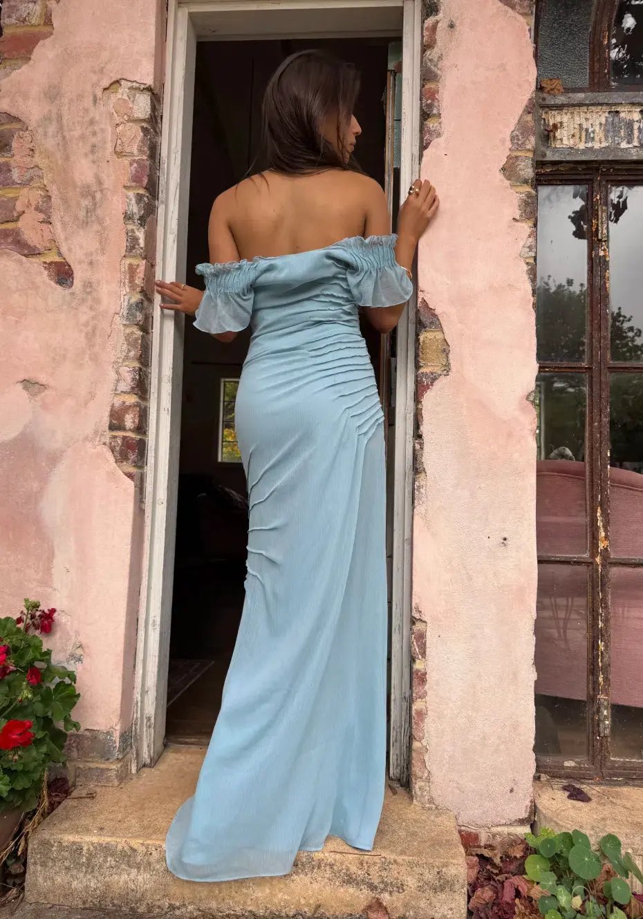 Vera Wang The Parissa Maxi Dress Blue Size 6 photo 4