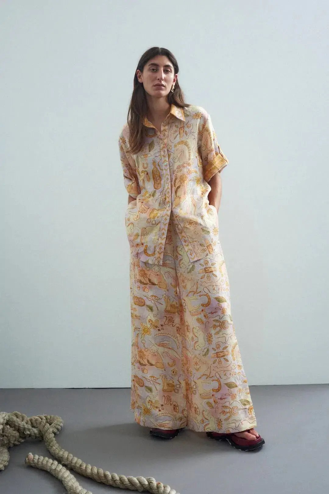 Alemais Solitaire Shirt and Pant Set Watercolor Size 8 photo 2