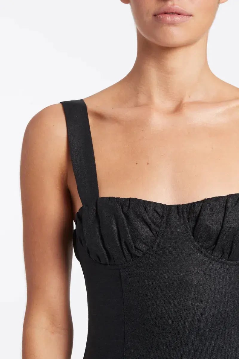 Sir The Label Bettina Midi Dress In Black Size 8 photo 2