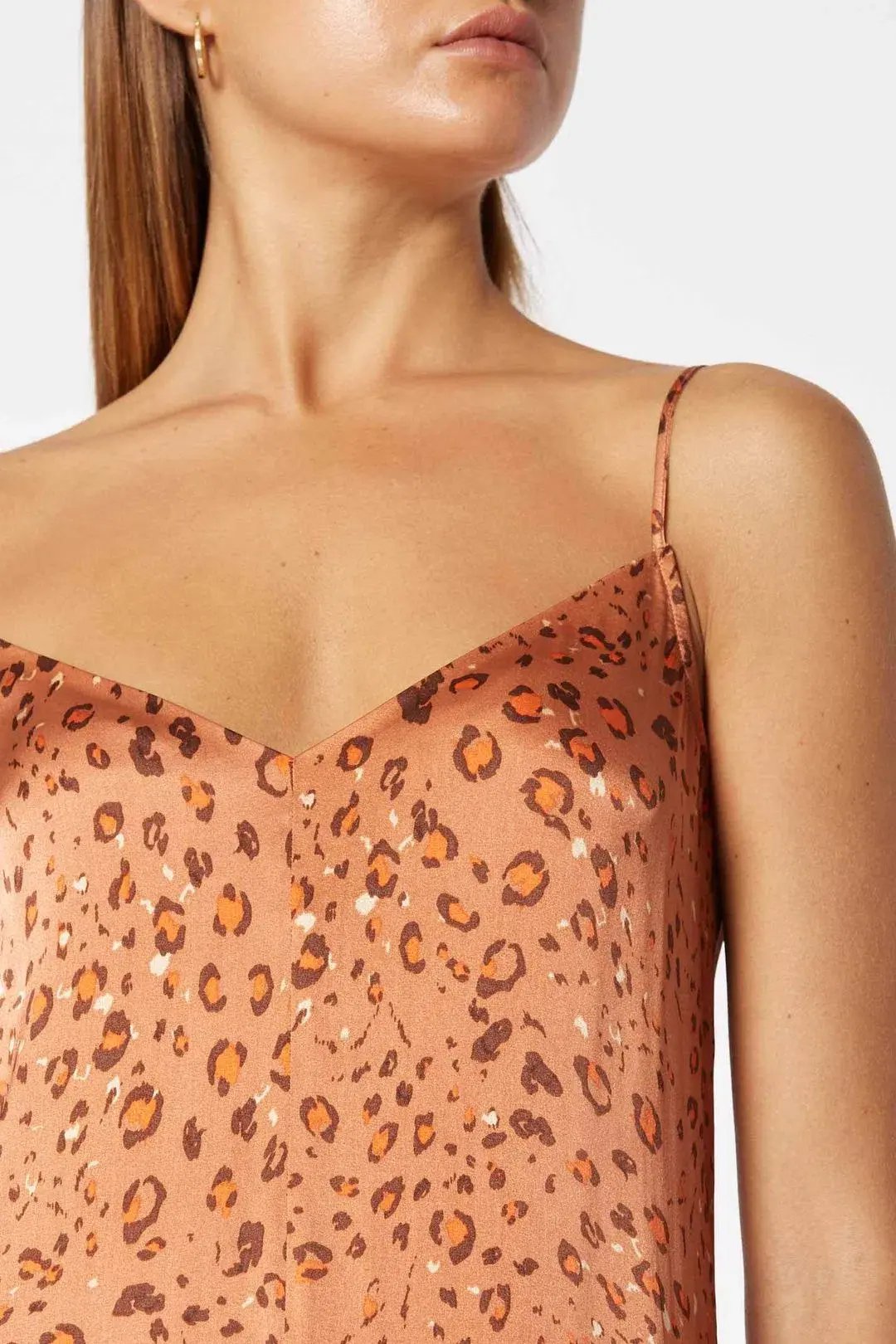 Scanlan Theodore Silk Leopard Slip Dress & Scarf Print Size 10 photo 3