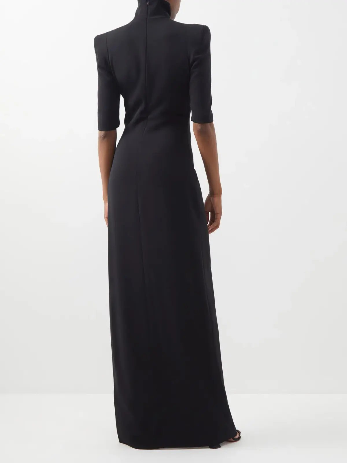 MONOT Turtleneck High Side Slit Dress Black photo 3
