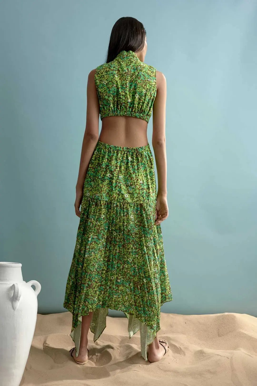 Alemais Phyllis Twist Front Pleat Dress Print Size 12 photo 2