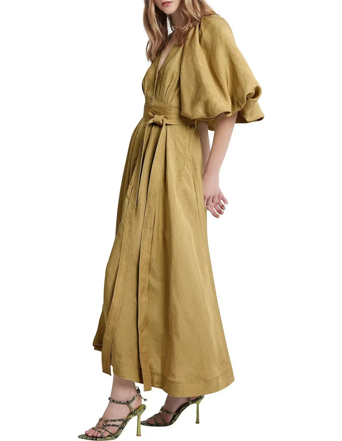 Aje Evermore Dress Olive Green Size 8 photo 2