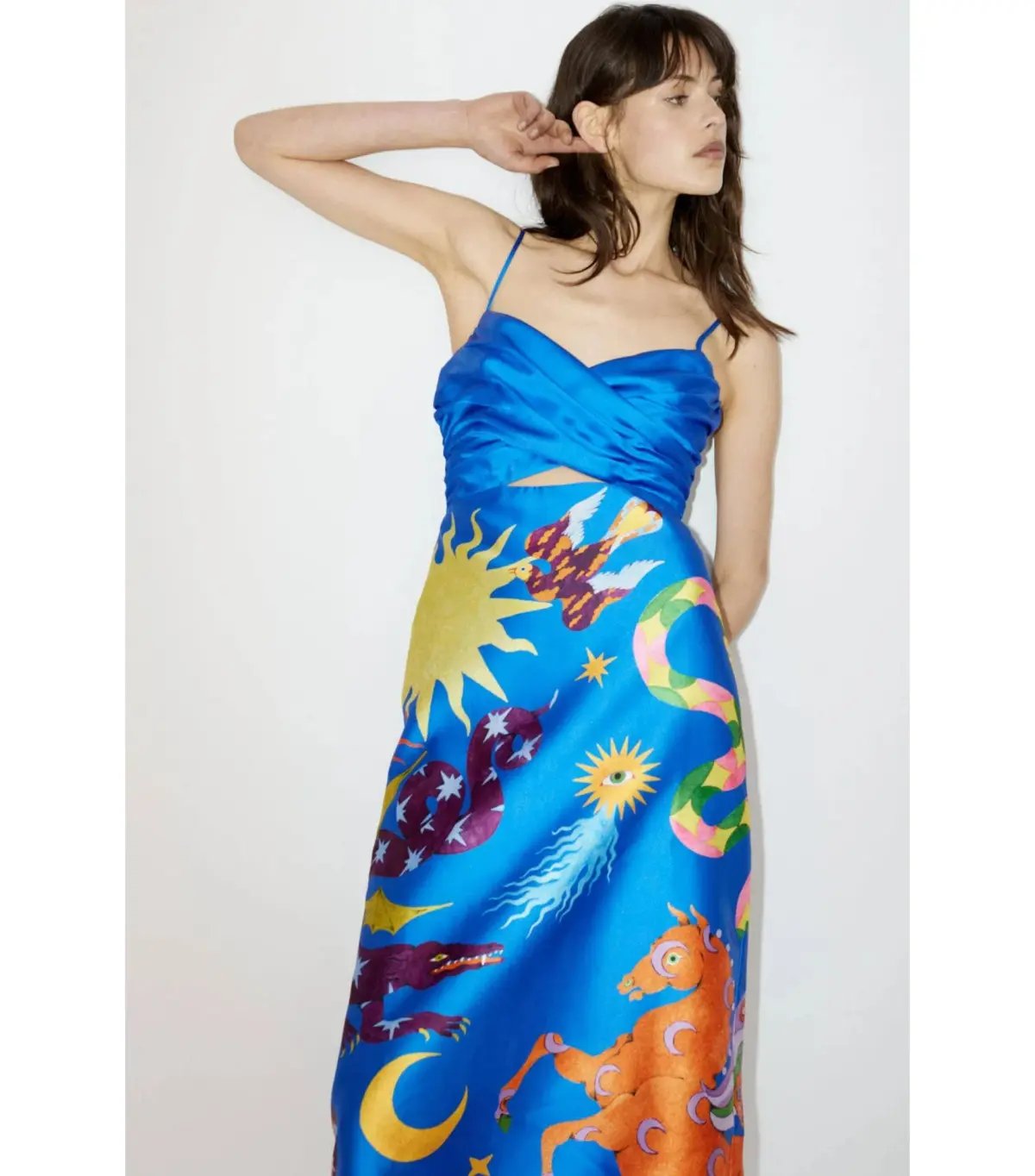 Alémais Guardian Silk Midi Dress Blue Size AU 10 photo 2