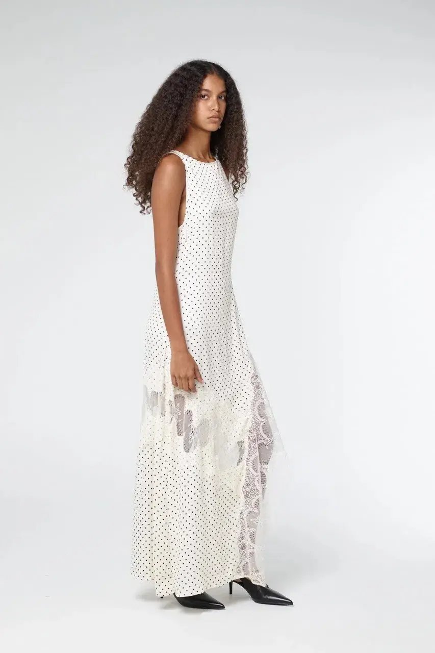 Third Form Visions Lace Frill Dress Cream Polka Dot Size AU 12 photo 3