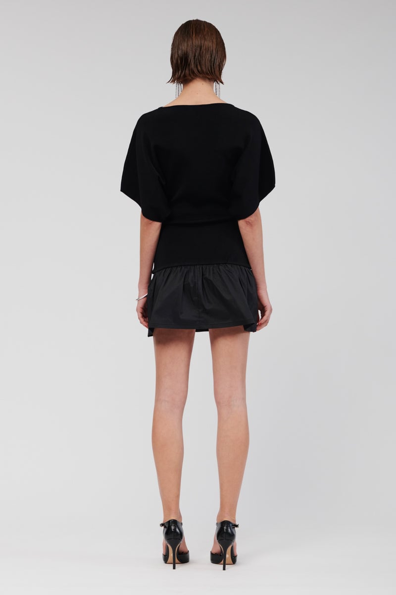 SUBOO NAPLES DROP WAIST MINI DRESS - BLACK photo 3