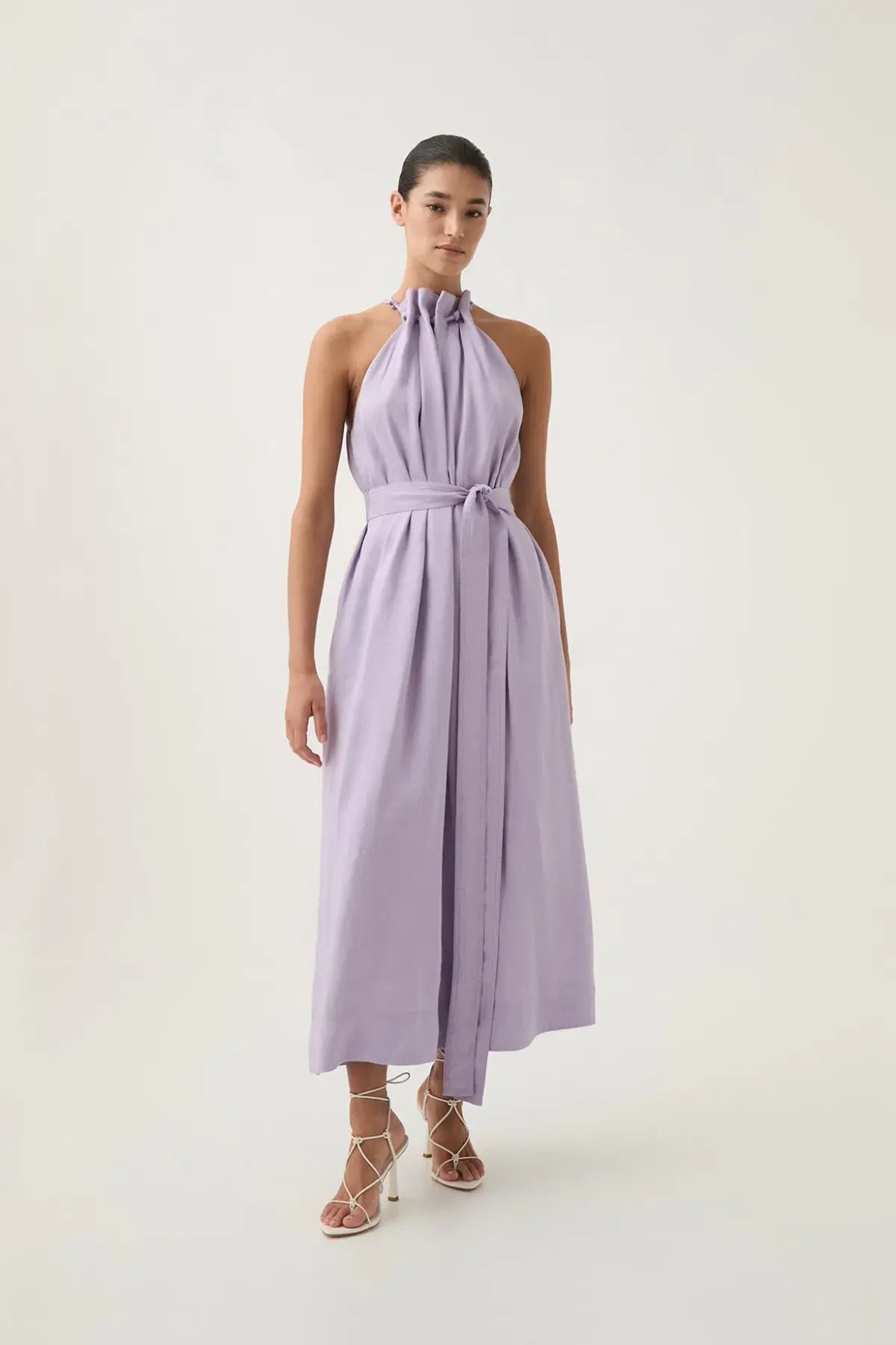 Aje Mariel Trapeze Midi Dress Lilac Size 14 photo 3