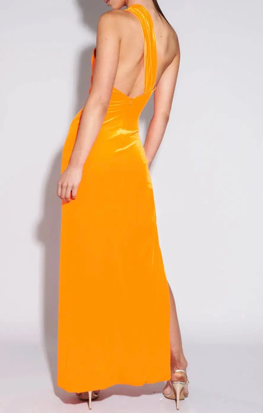 Effie Kats Lana Gown Neon Orange Size S photo 2