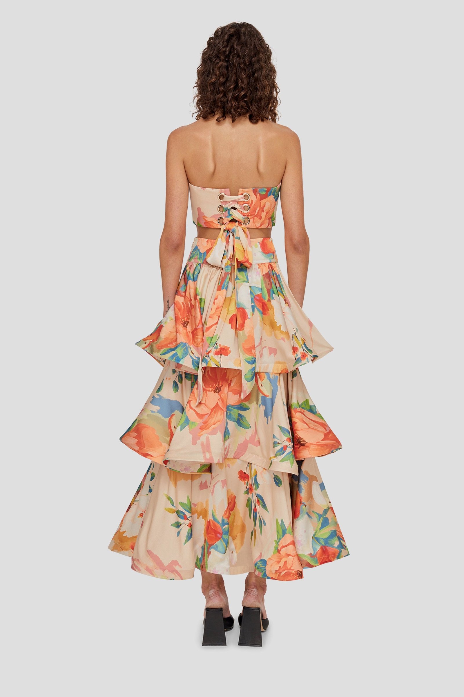 LEO LIN FLORESCENCE BUSTIER TOP - BLOSSOM CHAMPAGNE photo 6