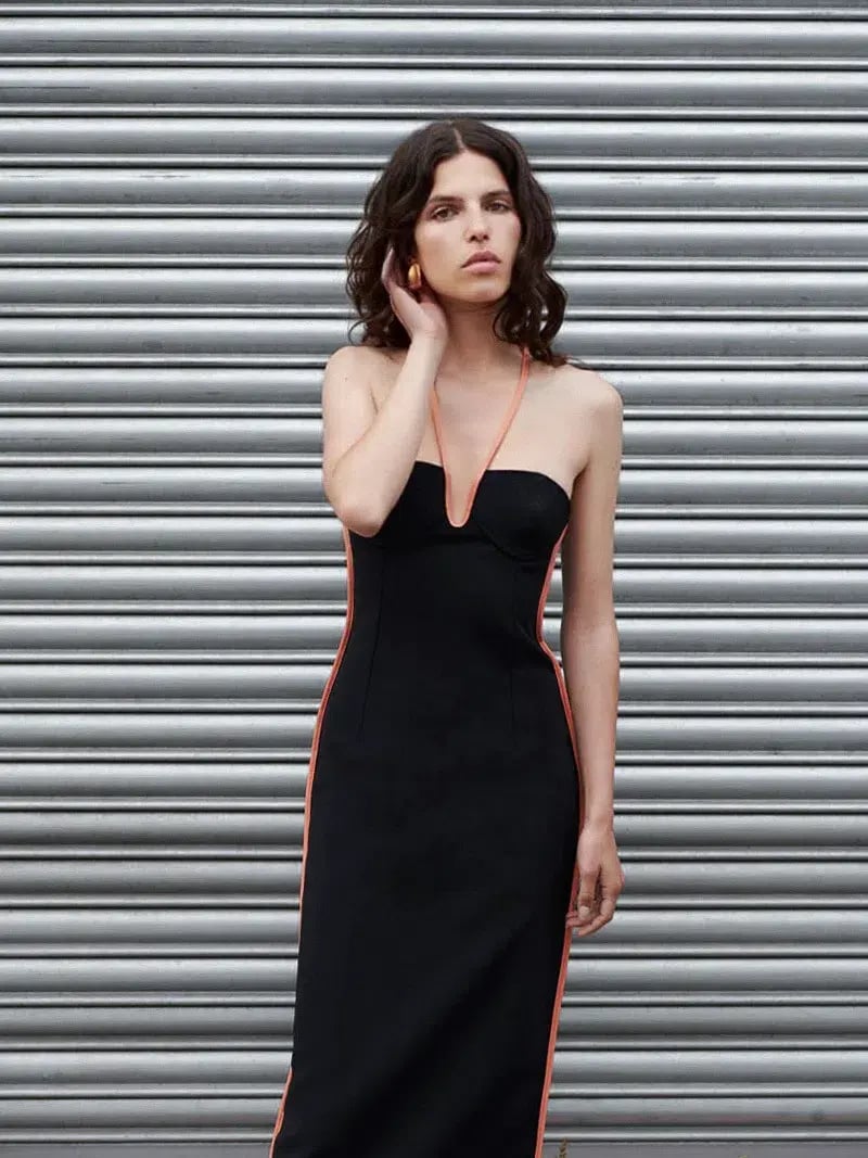 Paris Georgia Nassia Midi Dress Black Size 6 photo 2