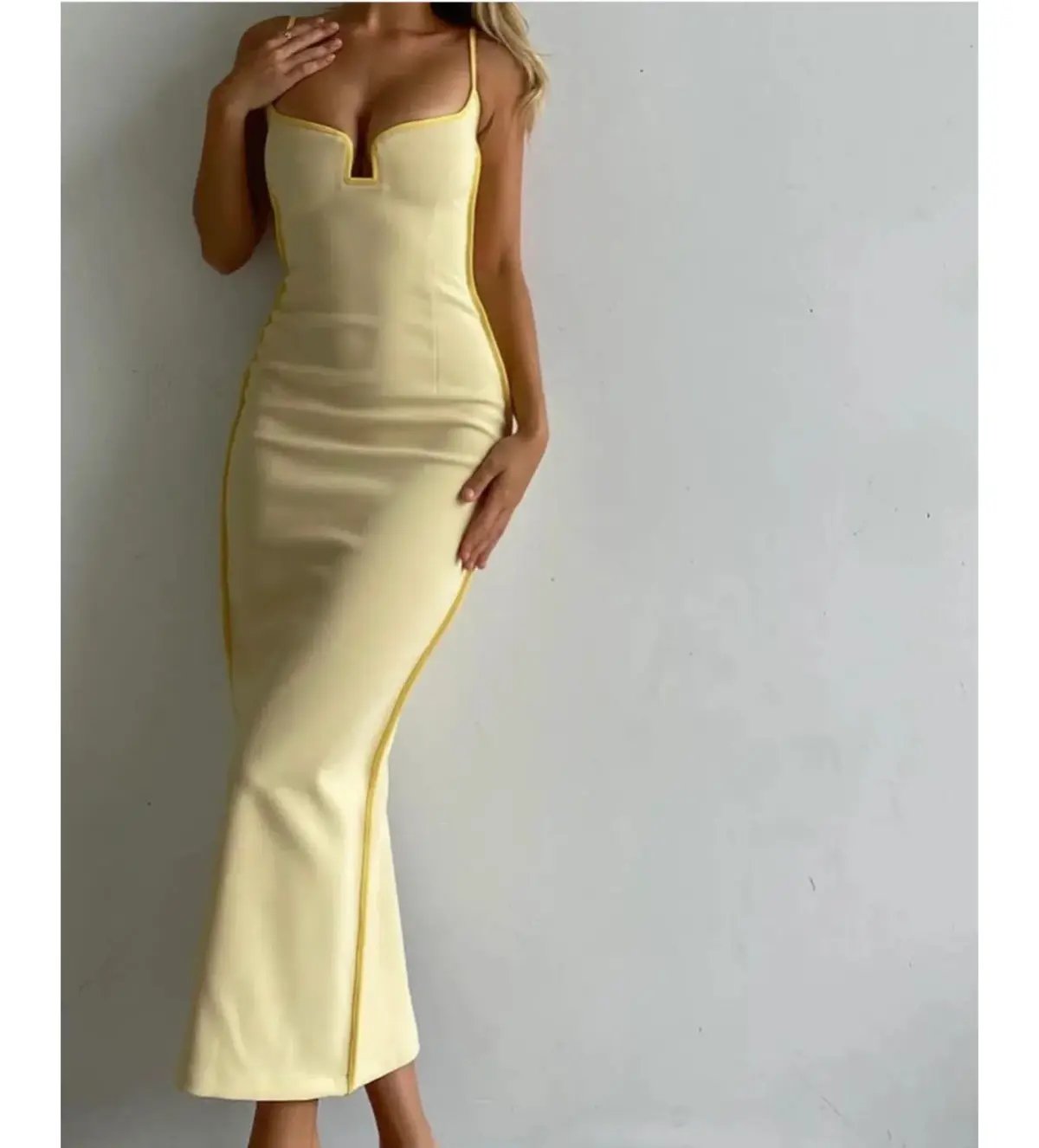 Paris Georgia Marlo Midi Dress Daffy Yellow Size XS AU 6 photo 6