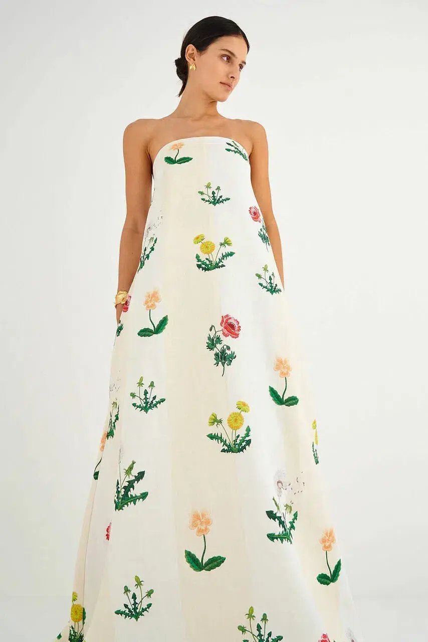 Oroton Poppy Print Gown Cream Floral 8 photo 3