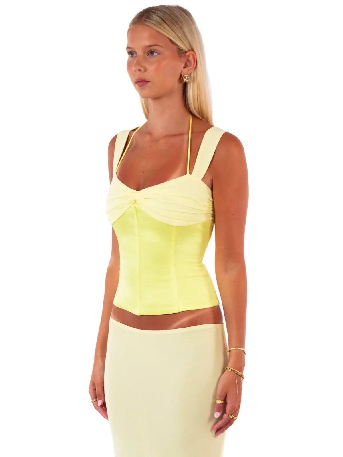 I am Delilah Scarlett Corset & Maxi Skirt Set in Butter Yellow Size S (AU 8) photo 4