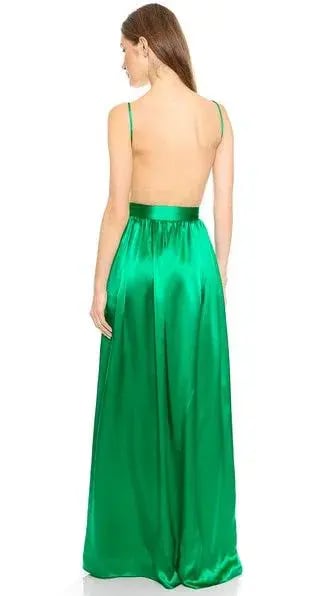 One by Contrarian Babbs Bib Maxi Dress Green Size 6 photo 2