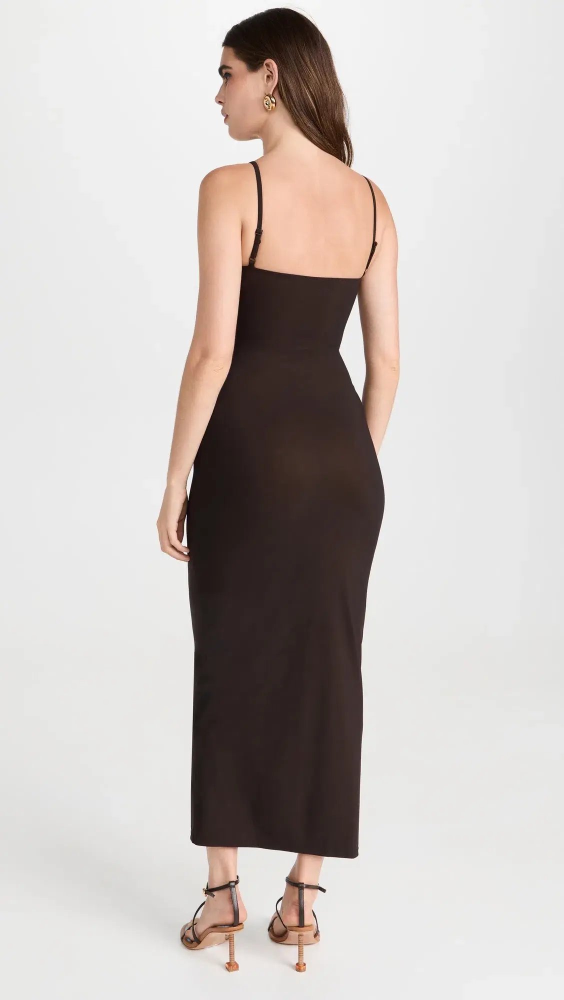 Christopher Esber Pierced Orbit Cutout Midi Dress in Chocolate Brown Size 6 photo 3
