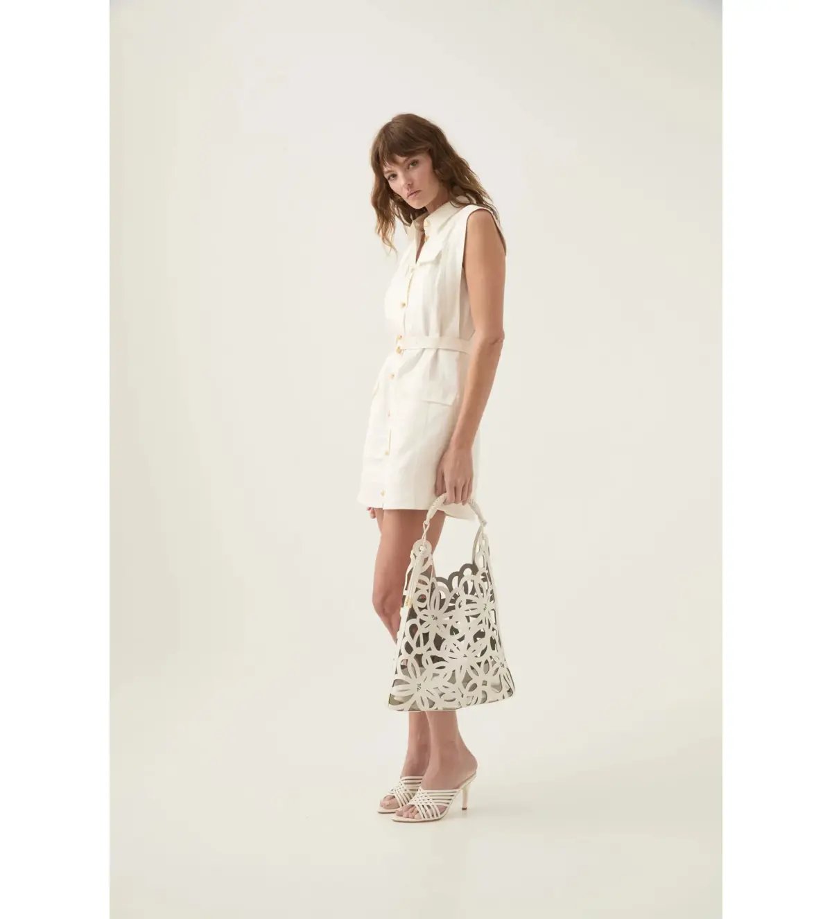 Aje Dulcet Logo Mini Dress in Ivory Size AU 8 photo 3