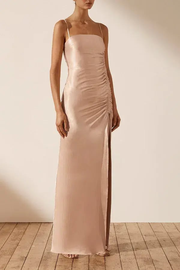 Shona Joy La Lune Ruched Maxi Dress in Desert Rose Size 14 photo 2