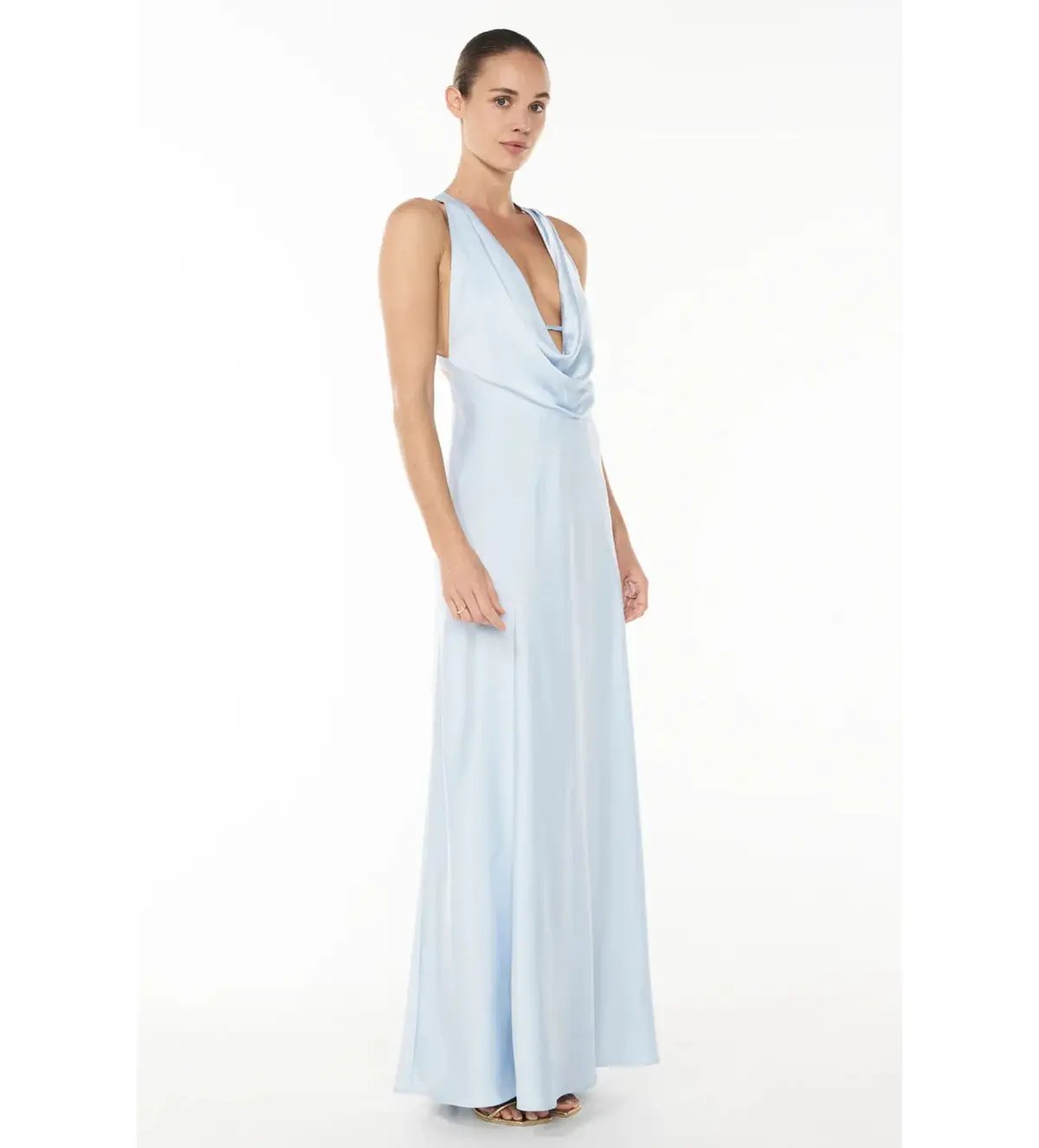 Manning Cartell Charmed Cowl Slip Maxi Dress Dove Blue Size AU 6 photo 3