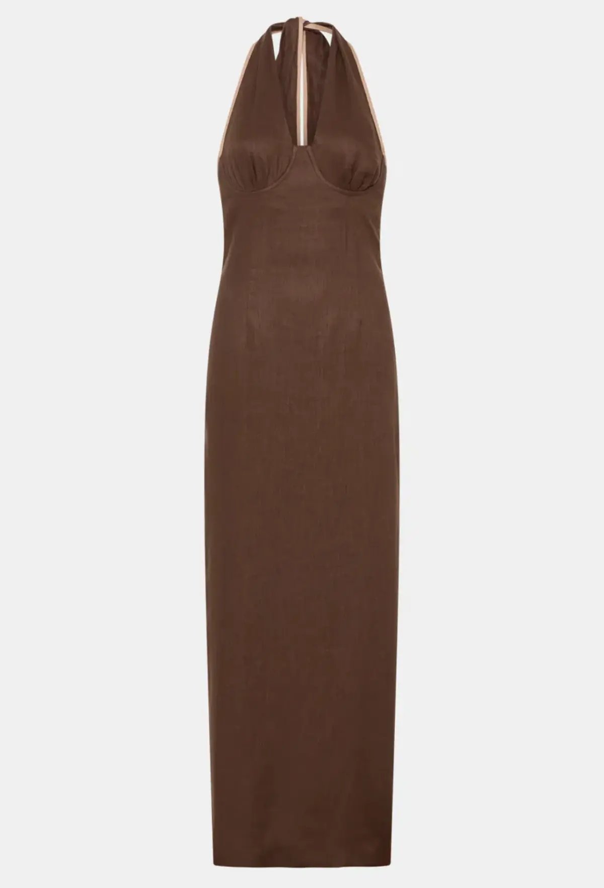 Sir the Label Affogato Halter Dress Chocolate Brown Size AU 8 photo 3