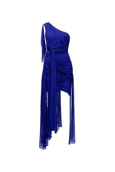 Thurley Crest One Shoulder Dress Royal Blue size 6 photo 2