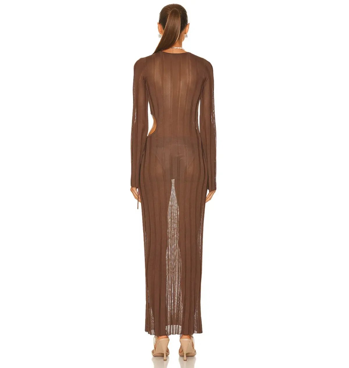 Sir The Label Aya Cut Out Dress in Chocolate Size 0 / AU 6 photo 3